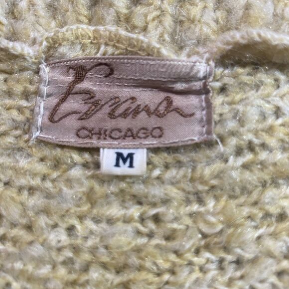 Vintage EVANS CHICAGO Sweater Wool Blend Long Sleeve Boat Neck Womens M Beige - Picture 4 of 8